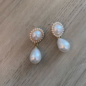 Decoration artificial pearl earrings